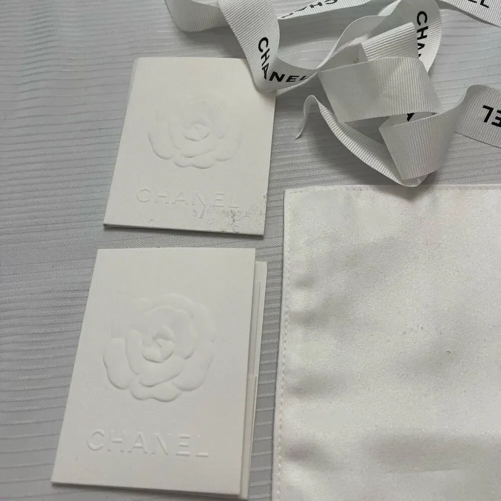 CHANEL HANDBAG CLEANING SOFT CLOTH and WHITE RIBBON